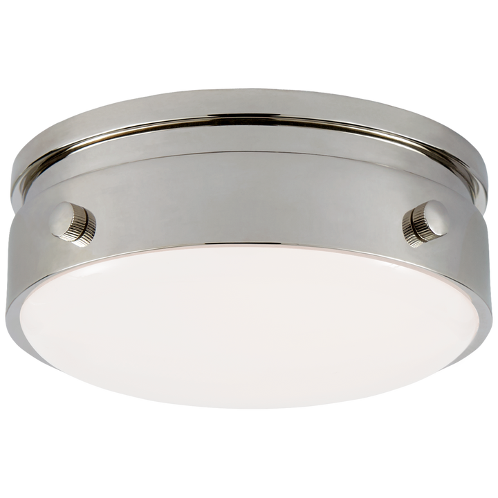 Hickory 5.5" Solitaire Flush Mount-Visual Comfort-VISUAL-TOB 4062PN-WG-Flush MountsPolished Nickel-White Glass-4-France and Son