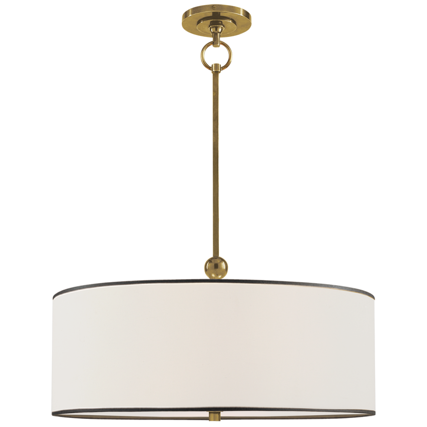 Reymond Hanging Shade-Visual Comfort-VISUAL-TOB 5011HAB-L/BT-PendantsHand-Rubbed Antique Brass-Linen with Black Trim-6-France and Son
