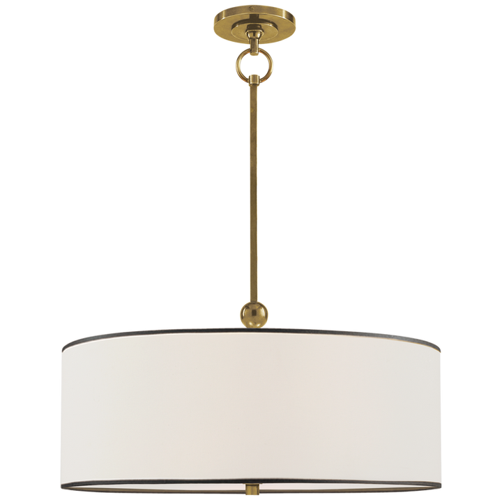 Reymond Hanging Shade-Visual Comfort-VISUAL-TOB 5011HAB-L/BT-PendantsHand-Rubbed Antique Brass-Linen with Black Trim-6-France and Son