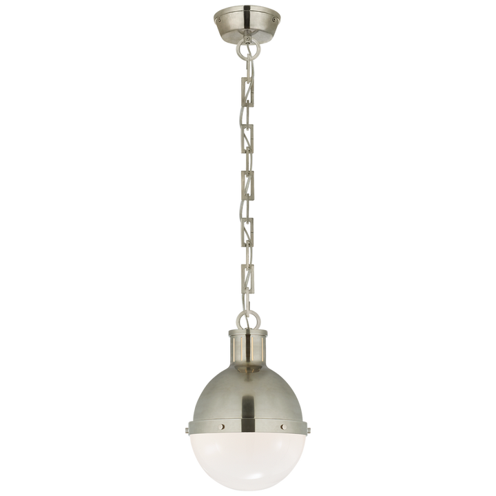 Hickory Small Pendant-Visual Comfort-VISUAL-TOB 5062AN-WG-PendantsWhite Glass-Antique Nickel-1-France and Son