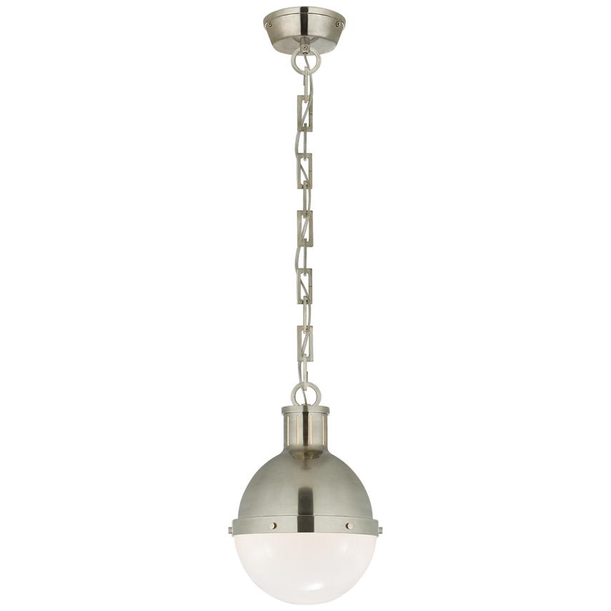 Hickory Small Pendant-Visual Comfort-VISUAL-TOB 5062AN-WG-PendantsWhite Glass-Antique Nickel-1-France and Son