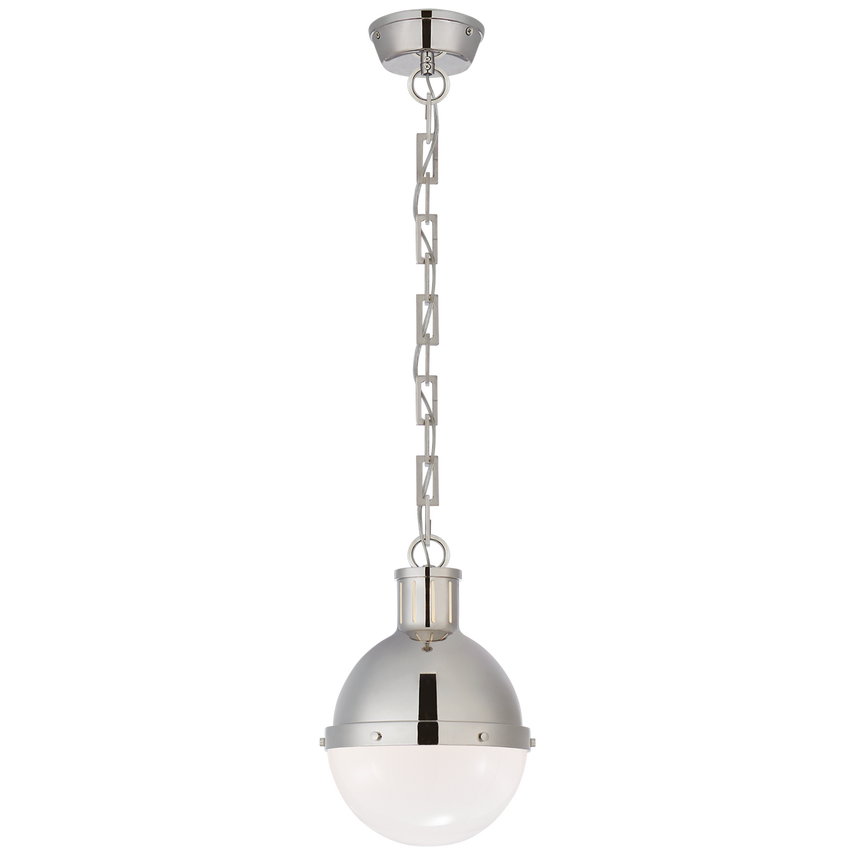 Hickory Small Pendant-Visual Comfort-VISUAL-TOB 5062PN-WG-PendantsWhite Glass-Polished Nickel-4-France and Son