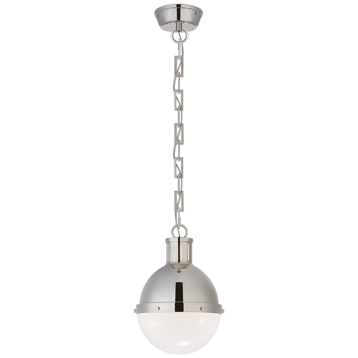 Hickory Small Pendant-Visual Comfort-VISUAL-TOB 5062PN-WG-PendantsWhite Glass-Polished Nickel-4-France and Son