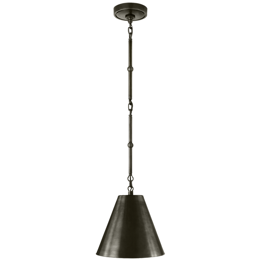 Groomy Petite Hanging Shade-Visual Comfort-VISUAL-TOB 5089BZ/HAB-BZ-Flush MountsBronze with Antique Brass Bronze Shade-3-France and Son