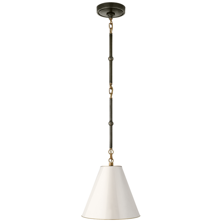 Groomy Petite Hanging Shade-Visual Comfort-VISUAL-TOB 5089BZ-AW-Flush MountsBronze with Antique White Shade-5-France and Son