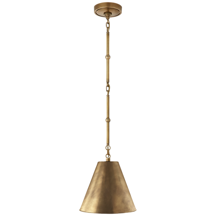 Groomy Petite Hanging Shade-Visual Comfort-VISUAL-TOB 5089BZ-HAB-Flush MountsBronze with Hand-Rubbed Antique Brass Shade-7-France and Son