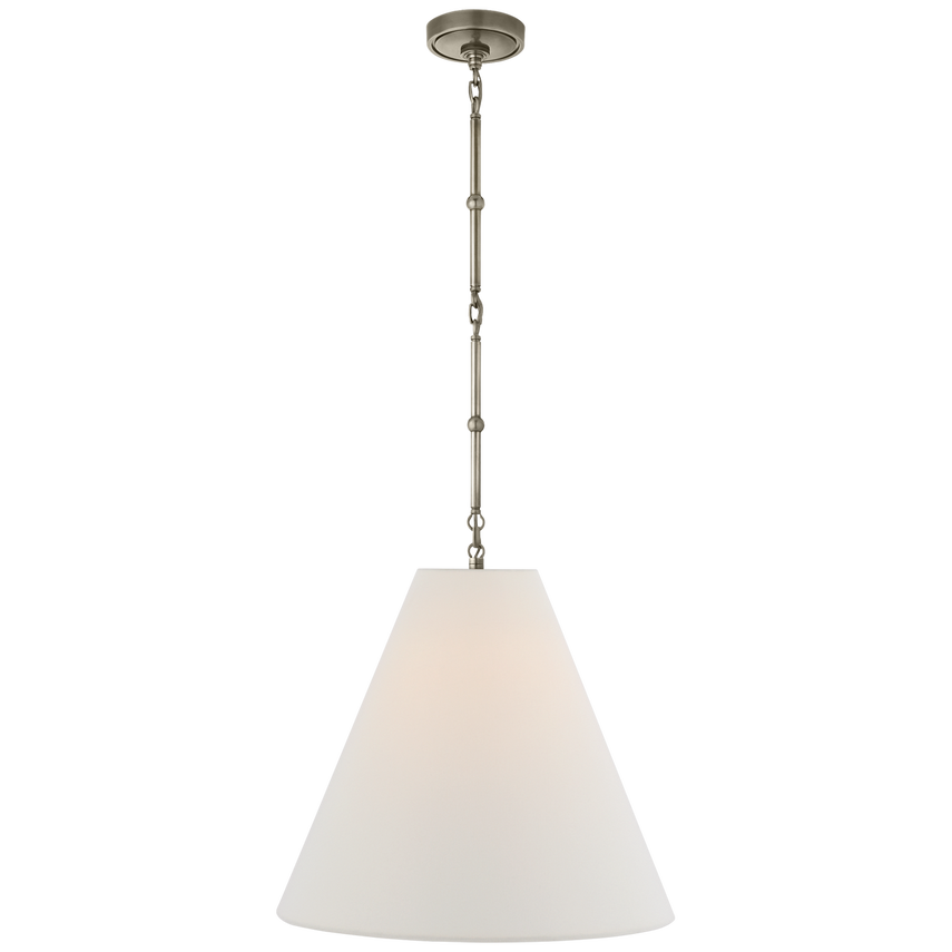 Greatman Medium Hanging Light-Visual Comfort-VISUAL-TOB 5091AN-L-PendantsAntique Nickel-Linen-1-France and Son