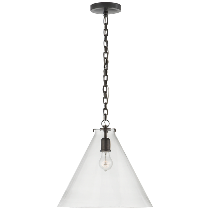 Kylie Conical Pendant-Visual Comfort-VISUAL-TOB 5226BZ/G6-CG-PendantsBronze-Clear Glass-1-France and Son