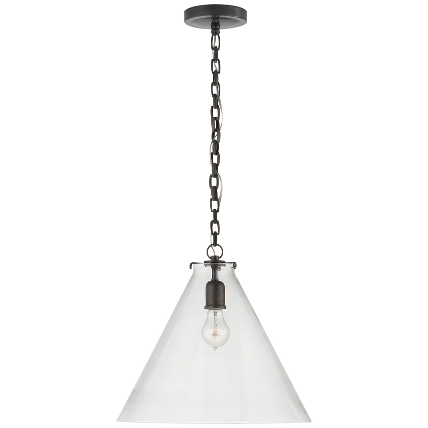Kylie Conical Pendant-Visual Comfort-VISUAL-TOB 5226BZ/G6-CG-PendantsBronze-Clear Glass-1-France and Son