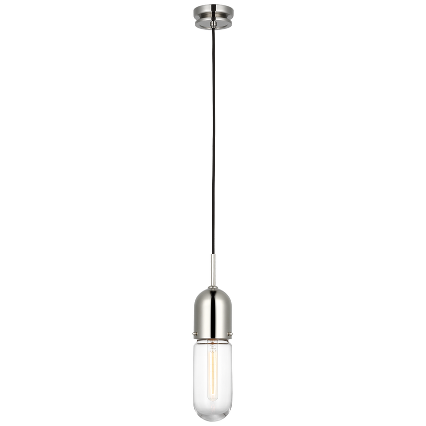 Junio Single Light Pendant-Visual Comfort-VISUAL-TOB 5645PN-CG-1-PendantsPolished Nickel-Clear Glass-5-France and Son