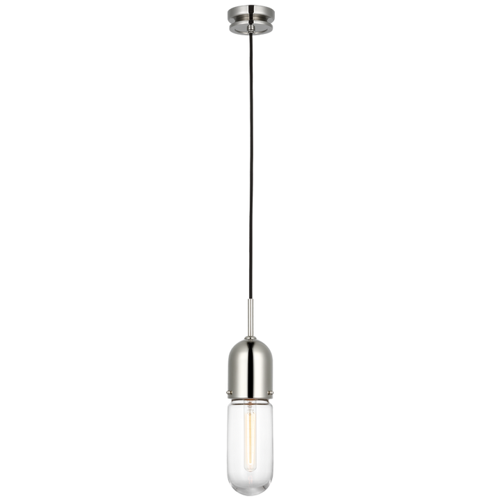 Junio Single Light Pendant-Visual Comfort-VISUAL-TOB 5645PN-CG-1-PendantsPolished Nickel-Clear Glass-5-France and Son