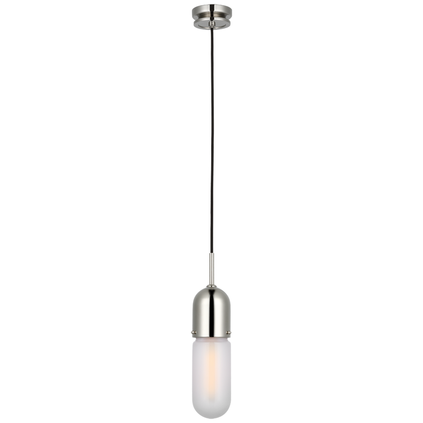 Junio Single Light Pendant-Visual Comfort-VISUAL-TOB 5645PN-FG-1-PendantsPolished Nickel-Frosted Glass-6-France and Son