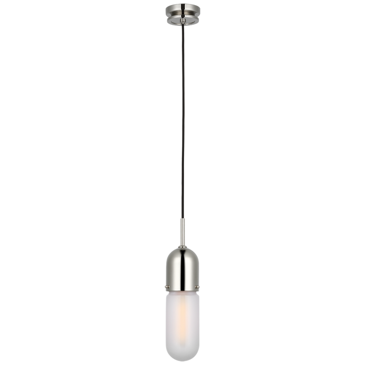 Junio Single Light Pendant-Visual Comfort-VISUAL-TOB 5645PN-FG-1-PendantsPolished Nickel-Frosted Glass-6-France and Son