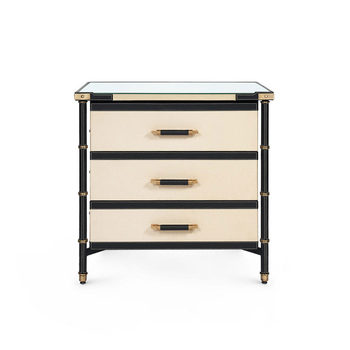 Toulon 3-Drawer Side Table, Black