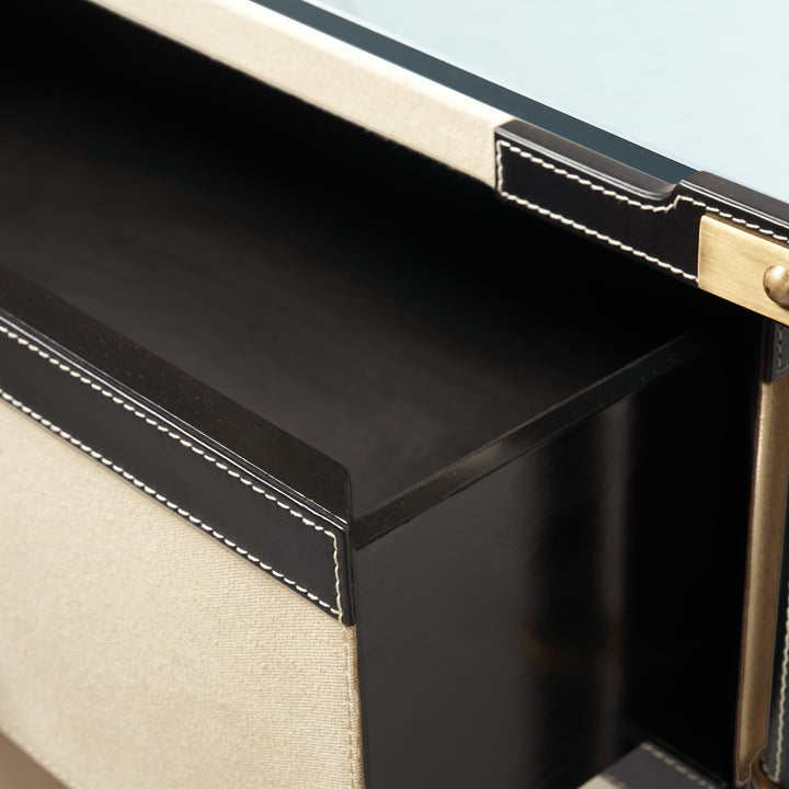Toulon 3-Drawer Side Table, Black
