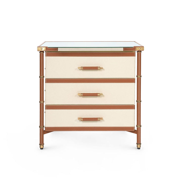 Toulon 3-Drawer Side Table, Tan
