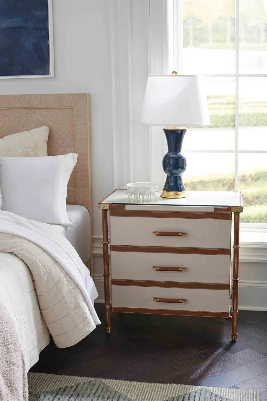 Toulon 3-Drawer Side Table, Tan