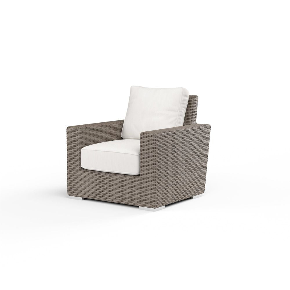 Outdoor Lounge Chairs Coronado Club Chair in Canvas Flax w/ Self Welt
