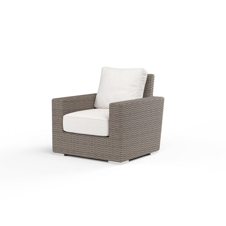 Outdoor Lounge Chairs Coronado Club Chair in Canvas Flax w/ Self Welt