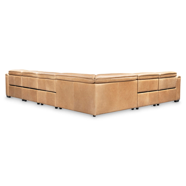 Billings Leather Power Motion Sectional Recliner