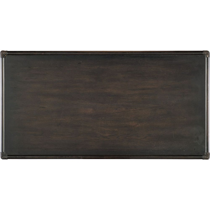 Retreat Pole Rattan Writing Desk - Dark Wood