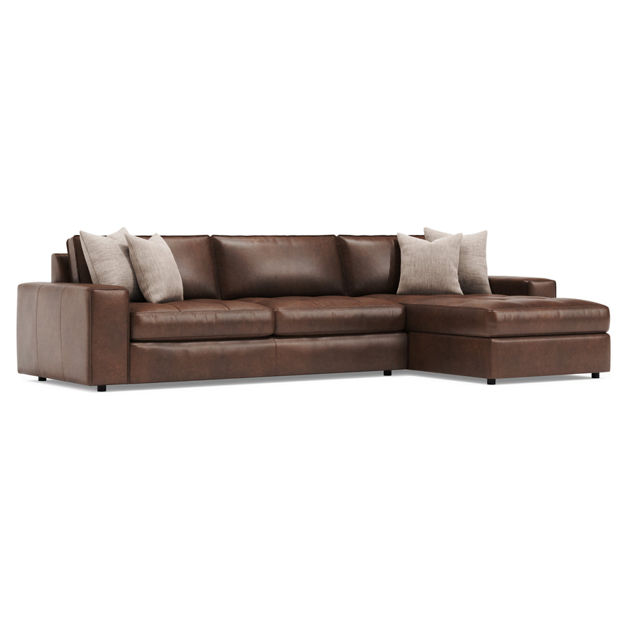 Nest 2-Piece Right Facing Leather Sectional