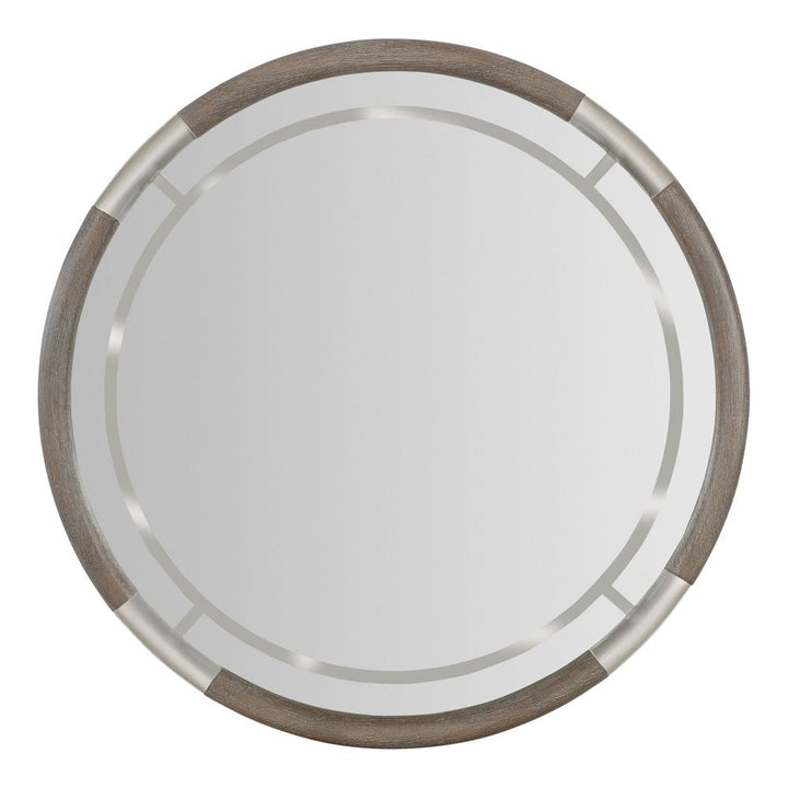 Wall Mirrors Pulse Round Mirror - Dark Wood