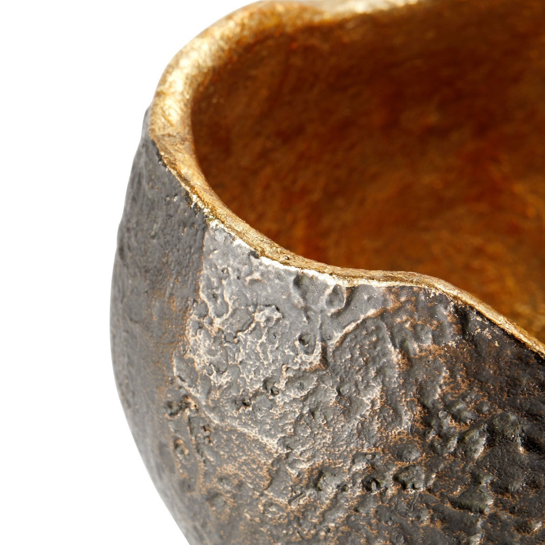 Tumbler Bowl, Bronze and Gold Leaf