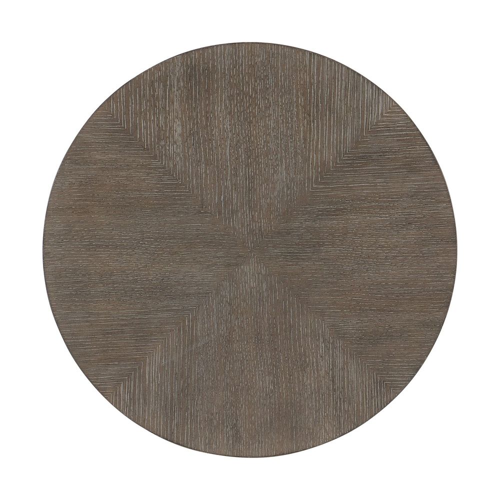 Pulse Round Nightstand - Dark Wood