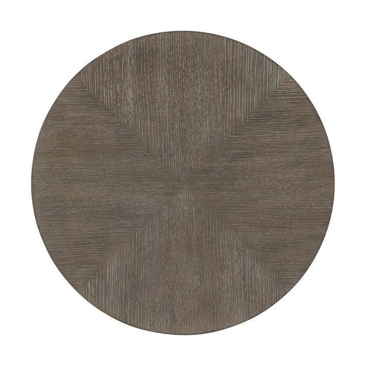 Pulse Round Nightstand - Dark Wood