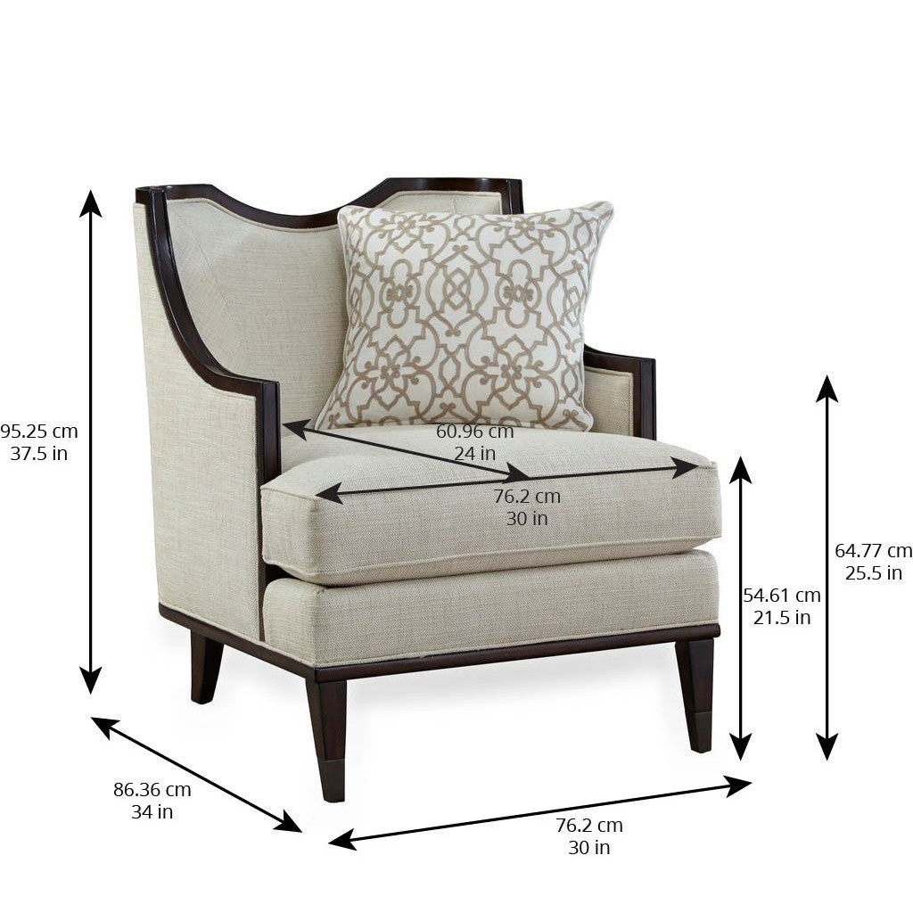 Harper Ivory Matching Chair - Beige, Brown