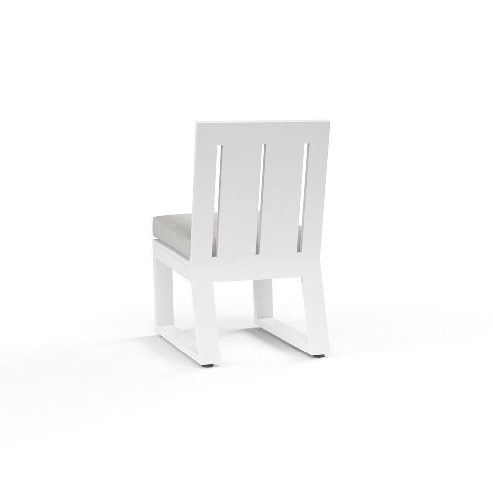 Outdoor Dining Chairs Newport Armless Dining Chair in Cast Silver, No Welt