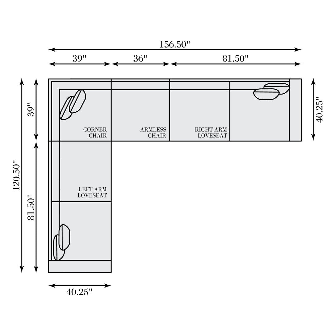 Nest 4-Piece Leather Sectional