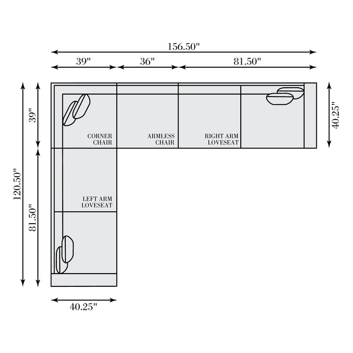 Nest 4-Piece Leather Sectional