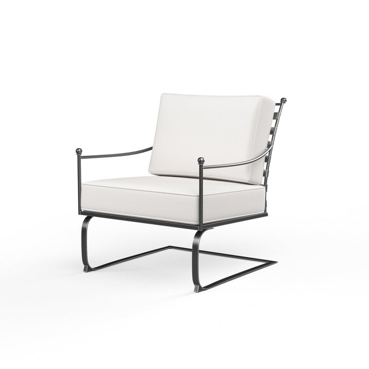 Outdoor Lounge Chairs Provence Club Rocker in Canvas Flax w/ Self Welt