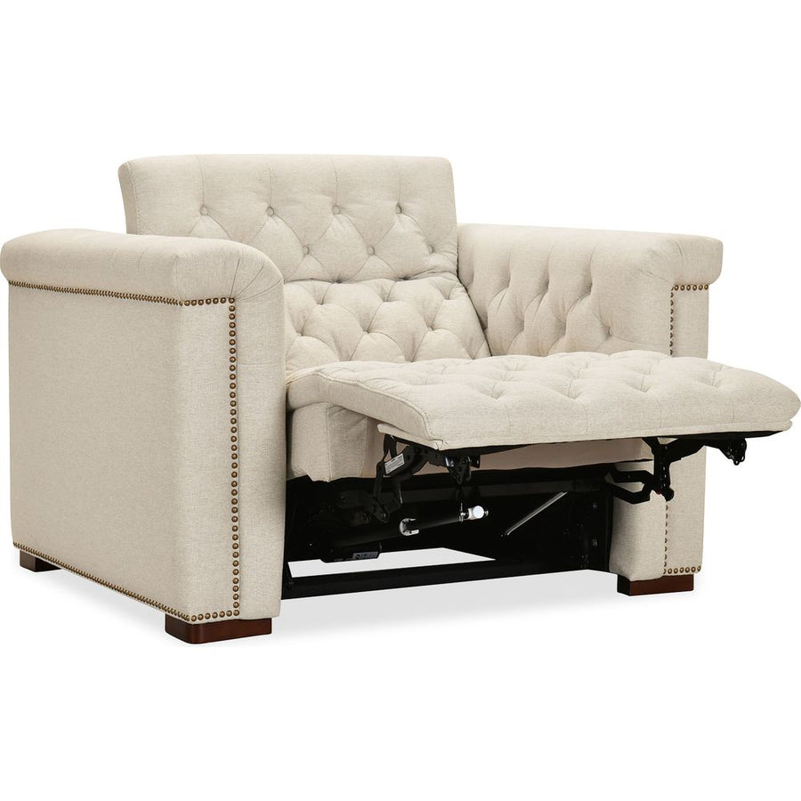 Lounge Chairs: Recliners Savion Deux Power Recliner with Power Headrest - Beige