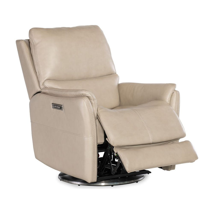 Lounge Chairs: Recliners Nocturne Zero Gravity Swivel with Power Headrest & Lumbar - Beige