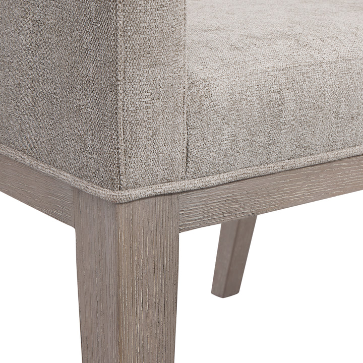 Linea Upholstered Arm Chair in Cerused Greige Finish