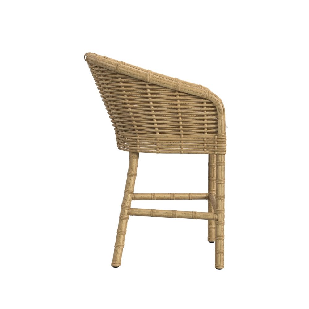 Outdoor Bar Stools Playa Barstool in Soothe Pearl w/ Flange Welt