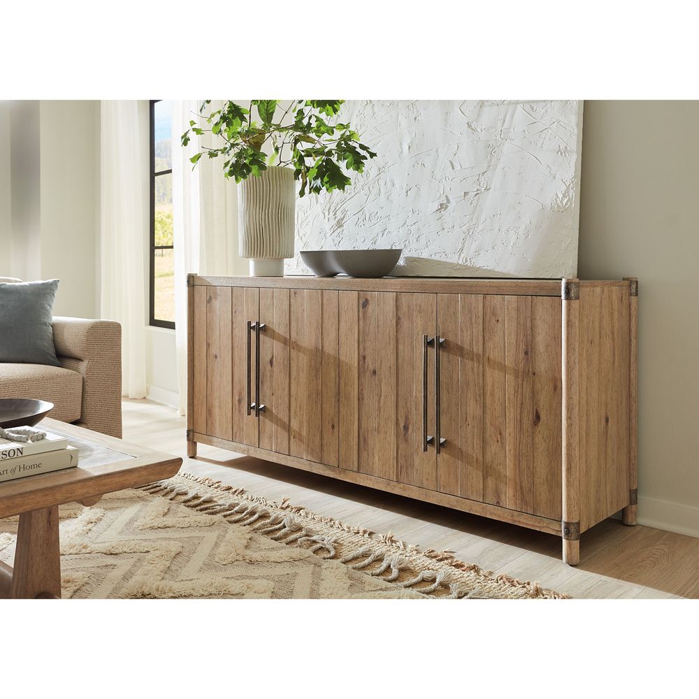 Vineyard Row Entertainment Credenza - Light Wood