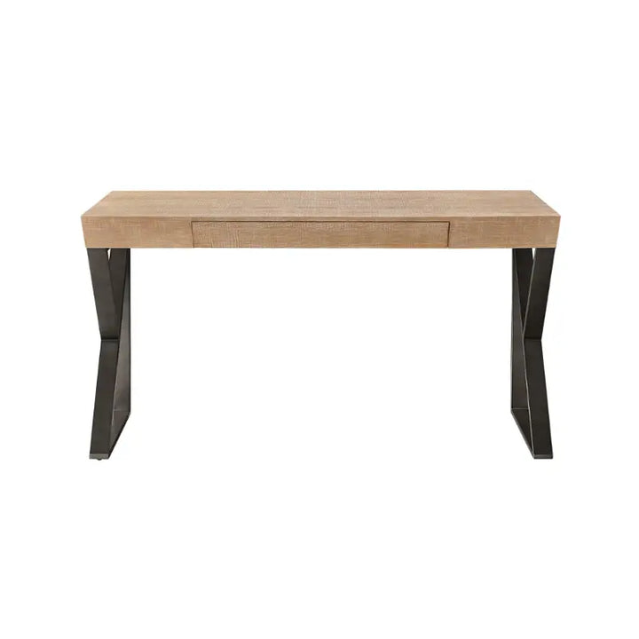 Universal Furniture Ronan Writing Desk front view showing center drawer