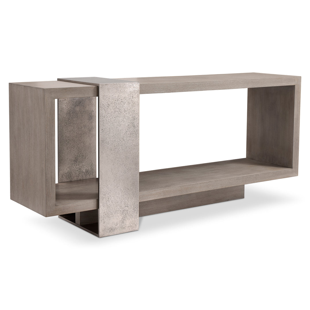 Linea Console Table in Cerused Greige Finish
