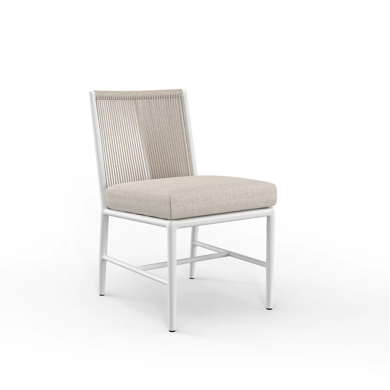 Outdoor Dining Chairs Sabbia Armless Dining Chair in Echo Ash, No Welt