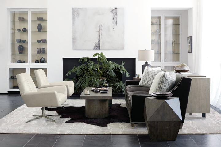 Linea Console Table in Cerused Greige Finish