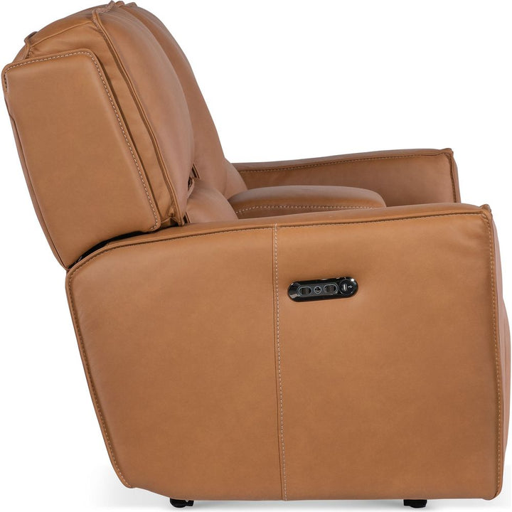 Miles Zero Gravity Console Loveseat with Power Recline & Power Headrest - Brown