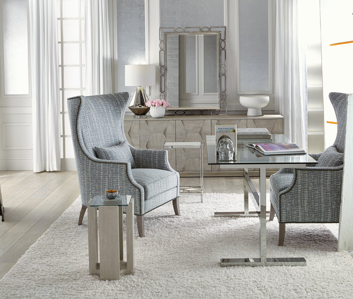 Linea Entertainment Console in Cerused Greige Finish