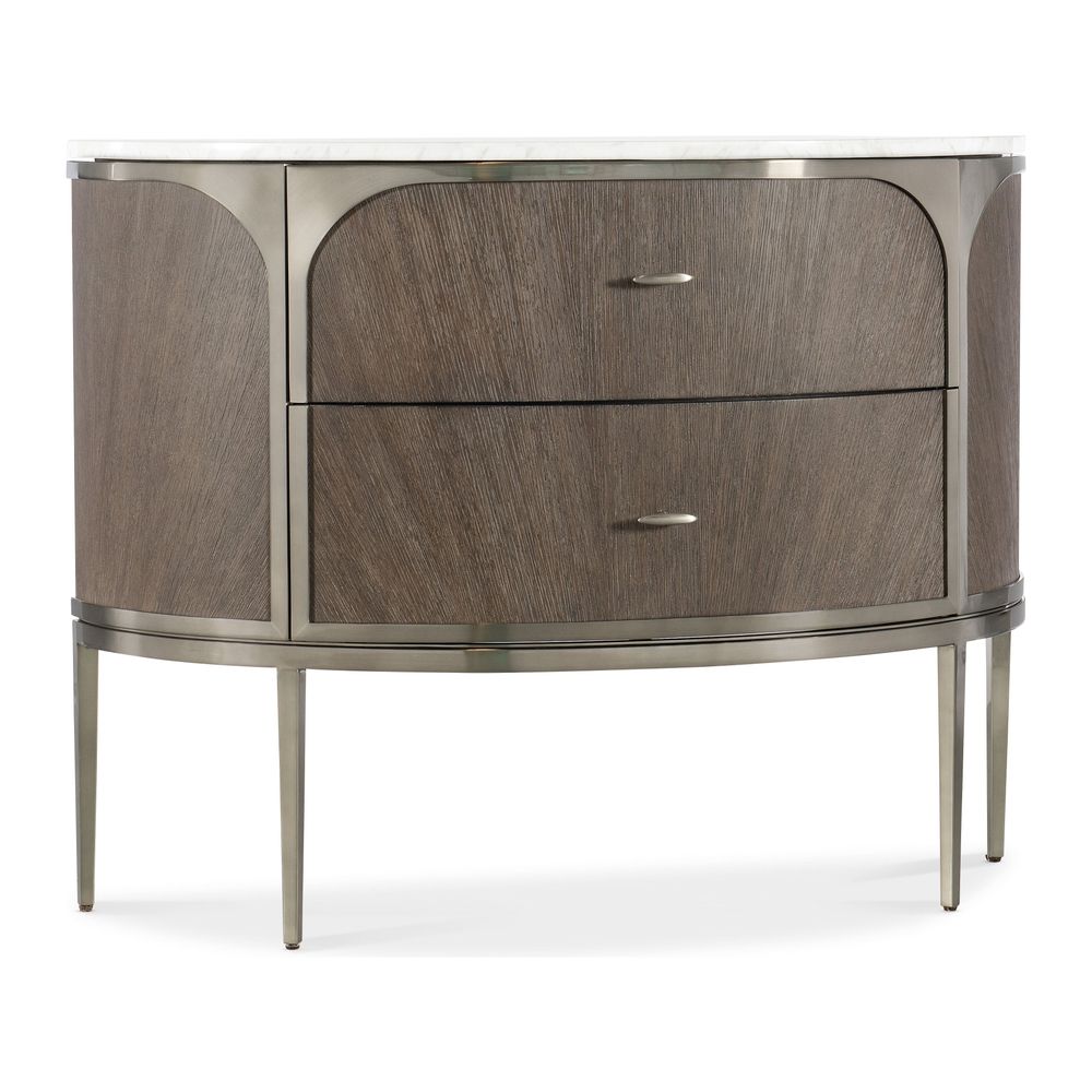 Pulse Two Drawer T-Pull Nightstand - Dark Wood