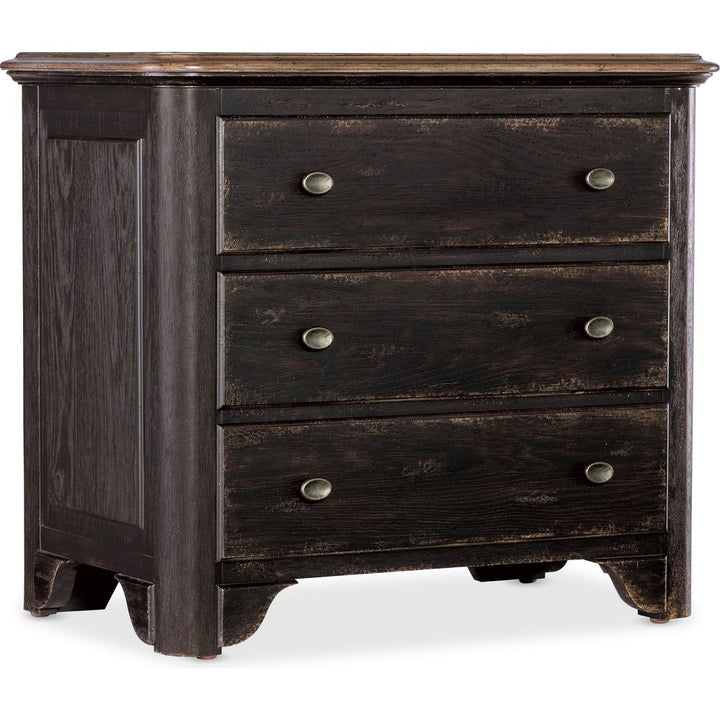 Nightstands Americana Three-Drawer Two-Tone Nightstand - Blacks