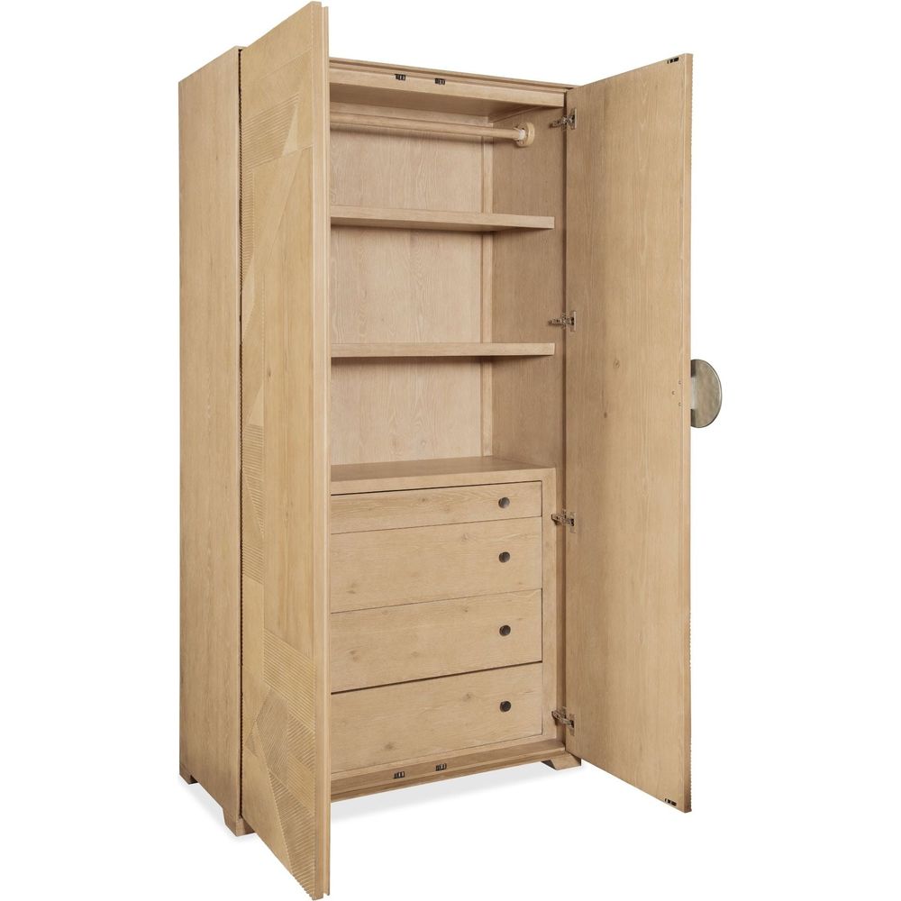 Armoires & Wardrobes Retreat Split Rattan Wardrobe - Light Wood