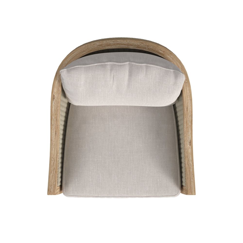 Cambria Swivel Club Chair in Canvas Canvas w/ Self Welt